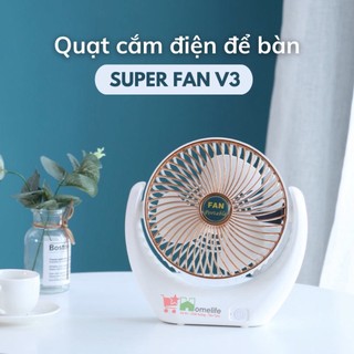 Quạt để bàn mini tích điện - quạt tích điện 3 cấp độ gió siêu mát