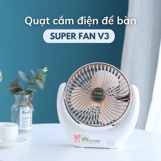 Quạt để bàn mini tích điện - quạt tích điện 3 cấp độ gió siêu mát