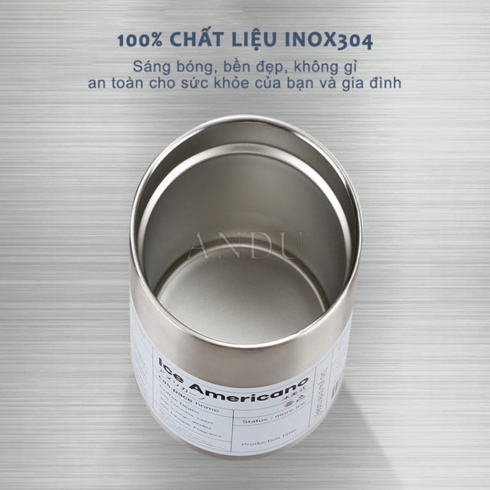 Cốc giữ nhiệt inox chuẩn 304 cao cấp, ly uống cafe giữ nhiệt dung tích 600ml tặng kèm ống hút | BigBuy360 - bigbuy360.vn