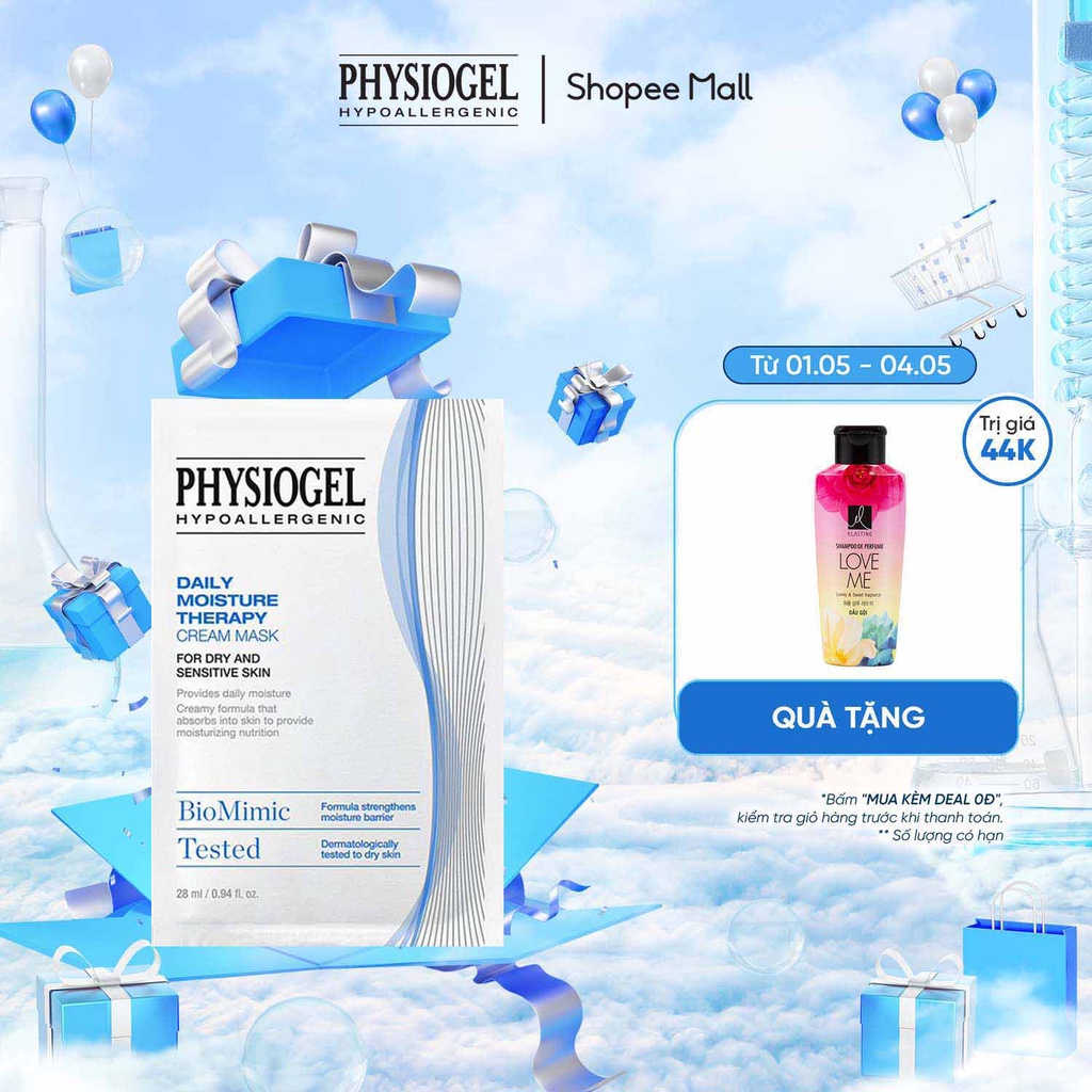 Mặt nạ dưỡng ẩm da hằng ngày Physiogel Daily Moisture Therapy Cream Mask 1pcs cho da khô và da nhạy cảm 28ml
