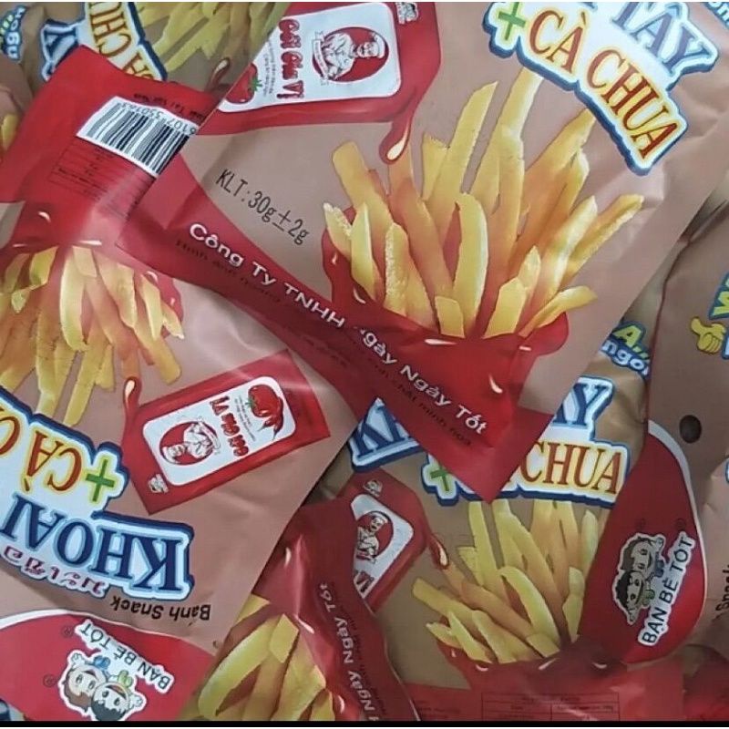 Sỉ 1 bịch 30 gói snack khoai tây+ cà chua