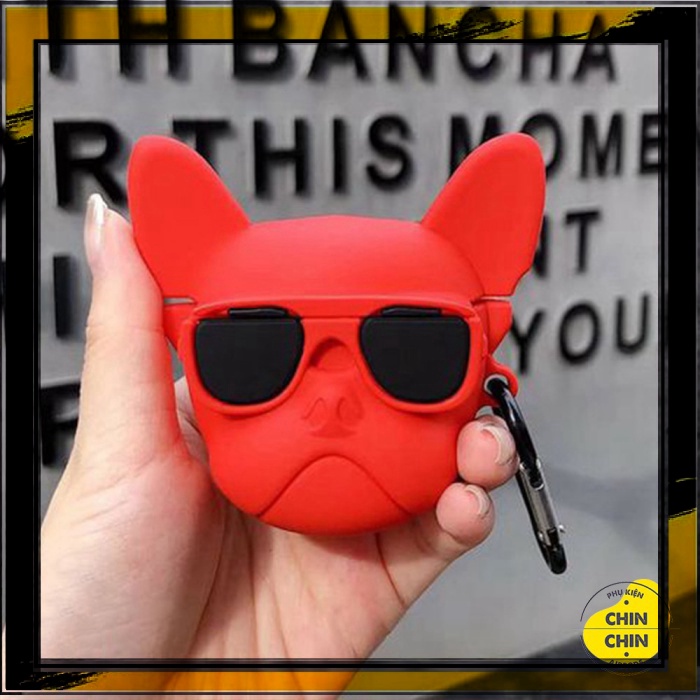 Case Vỏ Bao Airpod Đựng Tai Nghe Có Dây Bull Dog Cho Airpod 1 2 Silicone Dẻo