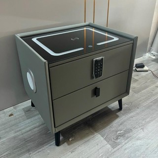 Tủ Đầu Giường, Táp Đầu Giường Thông Minh Có Sặc Điện Thoại ,Loa Bluetooth Đèn Led 3 màu Tủ đầu giường khóa mã số-