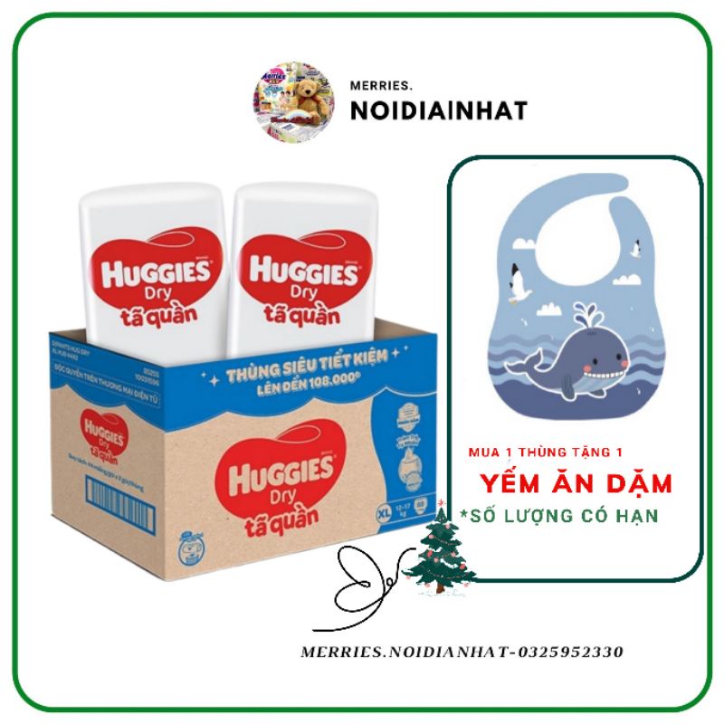 Tã quần Huggies Tràm Trà Tự Nhiên Dry Pants Mega Jumbo M120/L104/XL88/XXL80