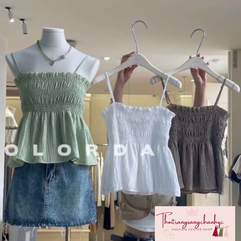 Áo 2 dây chất đẹp co dãn nhẹ mát qc