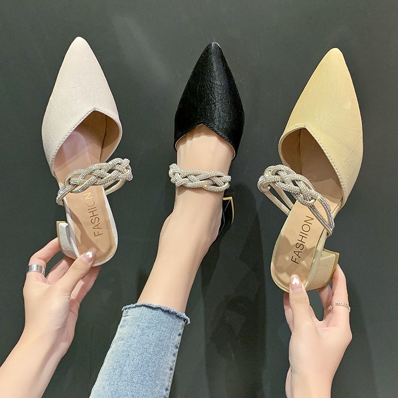 Dép Sandal Hở Ngón Đính Đá Thời Trang Mùa Hè Dễ Phối Đồ