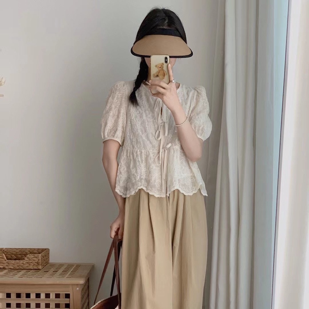 Bộ Áo Sơ Mi + Quần Dài Phong Cách Hong Kong Thời Trang Mùa Hè Cho Nữ