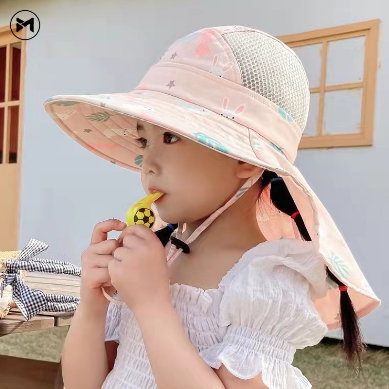 Mũ Vành Rộng Chống Tia UV Thời Trang Mùa Hè Dành Cho Bé 3-10 Tuổi