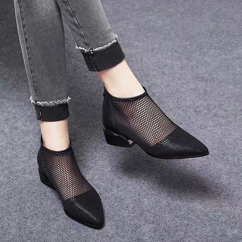 Giày Bốt Martin Phối Lưới Thoáng Khí Phong Cách Mới 2022