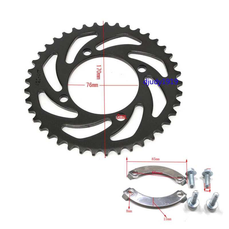 420 37T 39T 41T 43T 48T Răng sau Bánh xích 76mm cho Kart Xe máy ATV Bốn Pit Off Road Bike