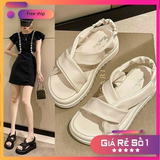 MÃ GIẢM 50% CHỈ CÓTRONG LIVE Dép SANDAL nữ QUAI Ngang DA LÌ ĐẾ Cao,thời trang chất da siêu mềm đẹp phong cách Hàn Quốc