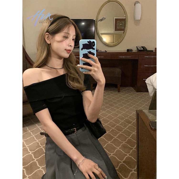 Áo Kiểu Tay Ngắn Hở Vai Phong Cách Hàn Quốc Thời Trang Mùa Hè Hàng Mới 2033