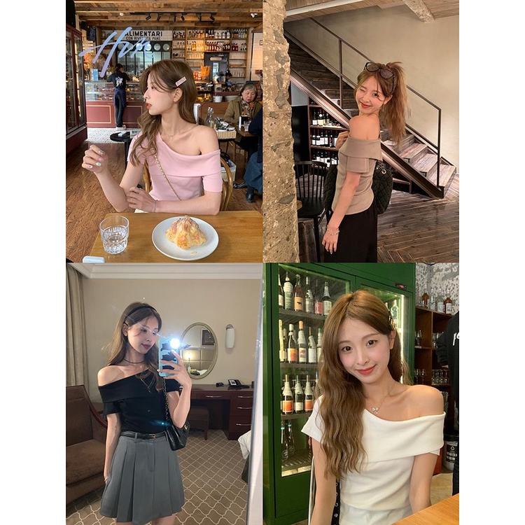 Áo Kiểu Tay Ngắn Hở Vai Phong Cách Hàn Quốc Thời Trang Mùa Hè Hàng Mới 2033