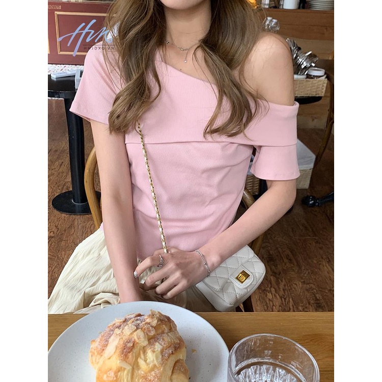Áo Kiểu Tay Ngắn Hở Vai Phong Cách Hàn Quốc Thời Trang Mùa Hè Hàng Mới 2033