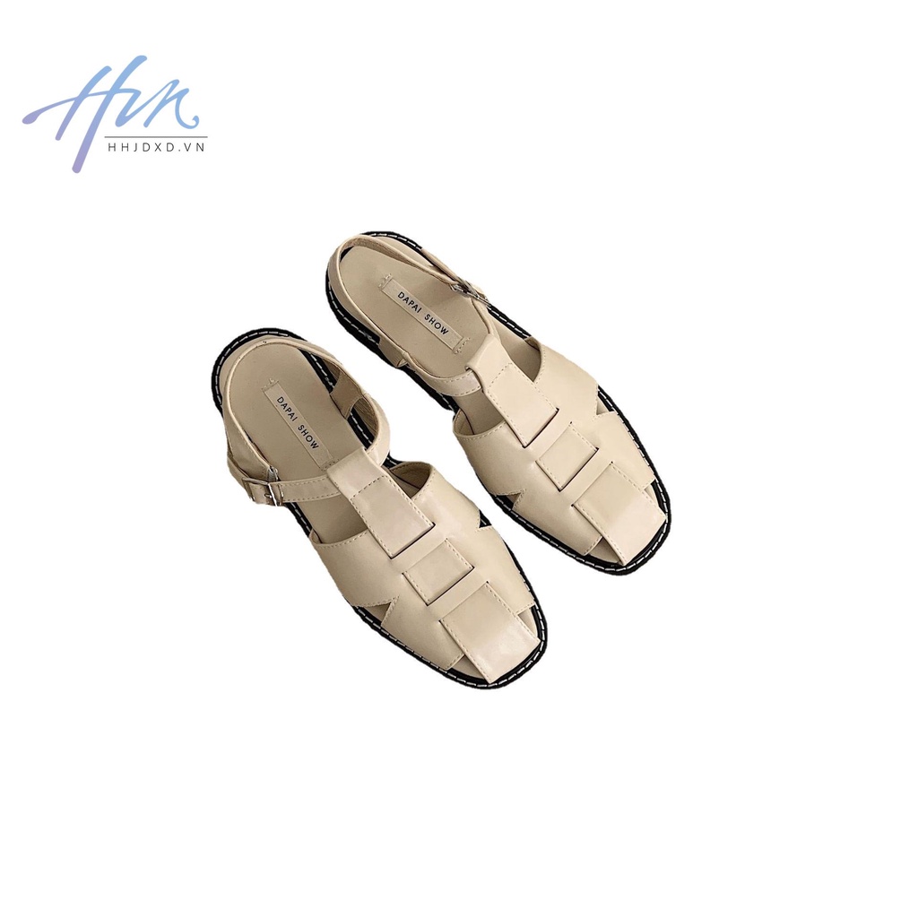 Giày Sandal Đế Mềm Dày Mũi Vuông Phong Cách Roman Thời Trang Mùa Hè 2021 Cho Nữ