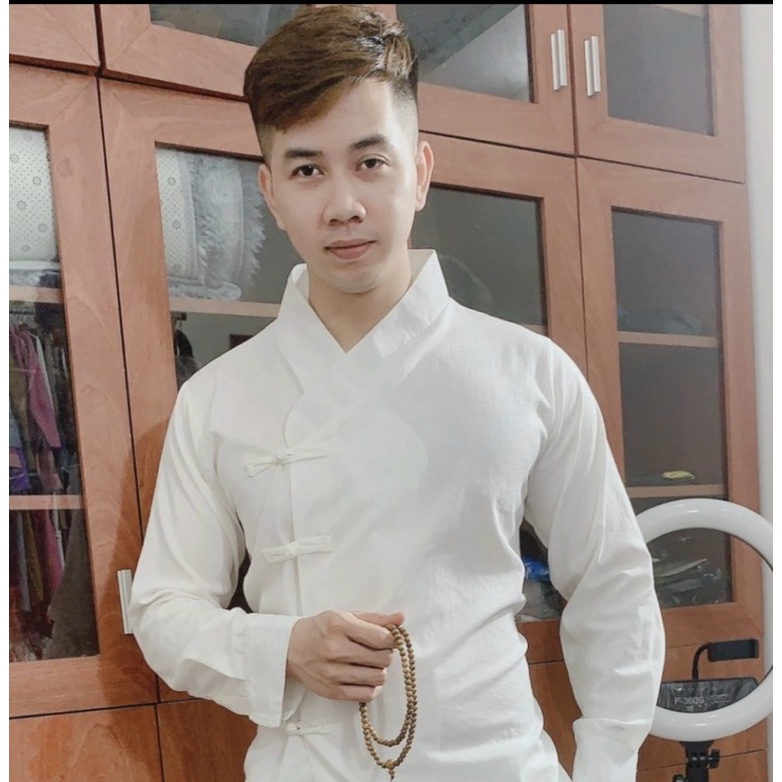 Đồ lam đi chùa nam cao cấp-Pháp phục Phật tử dành cho nam vải linen đẹp, dày dặn đủ size