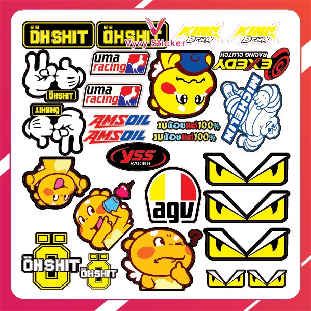 Combo 10 sheet sticker dán sáng tạo, phù hợp cho sổ tay, laptop, mũ bảo hiểm và vali, chất liệu chống nước và bền màu.