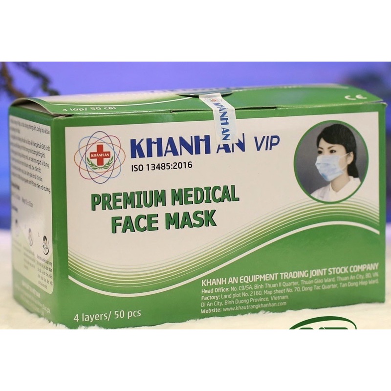 Khẩu trang y tế 4 lớp kháng khuẩn cao cấp hộp 50 cái khánh an