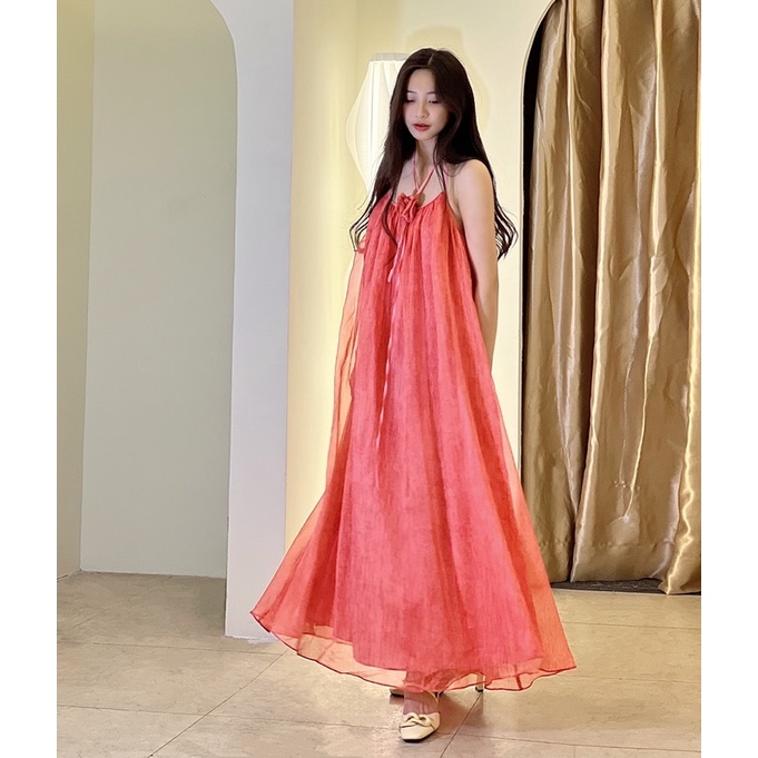 Váy maxi hai lớp kèm dây hoa mặc nhiều kiểu Juana - NAYEM