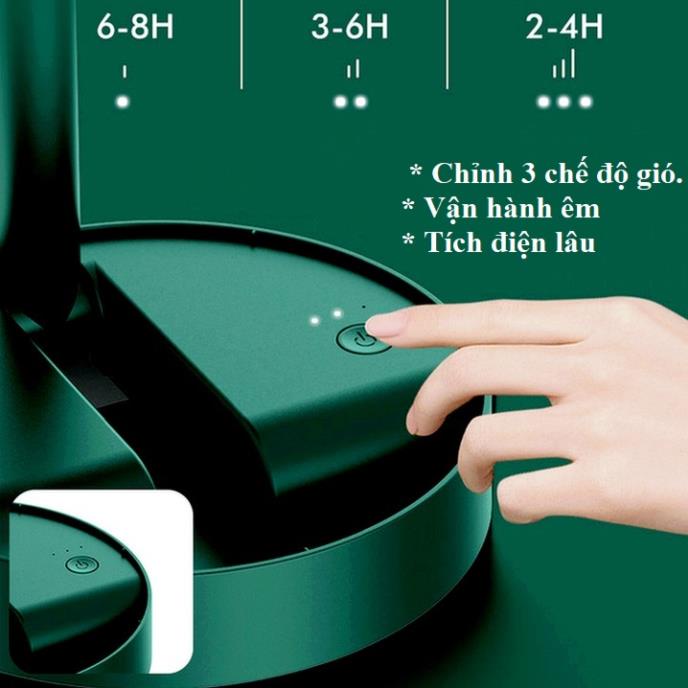 Quạt tích điện xạnh mini gấp gọn, quạt để bàn cấp độ gió cao cấp tiện ích