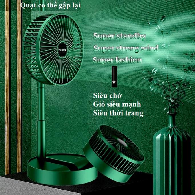Quạt tích điện xạnh mini gấp gọn, quạt để bàn cấp độ gió cao cấp tiện ích