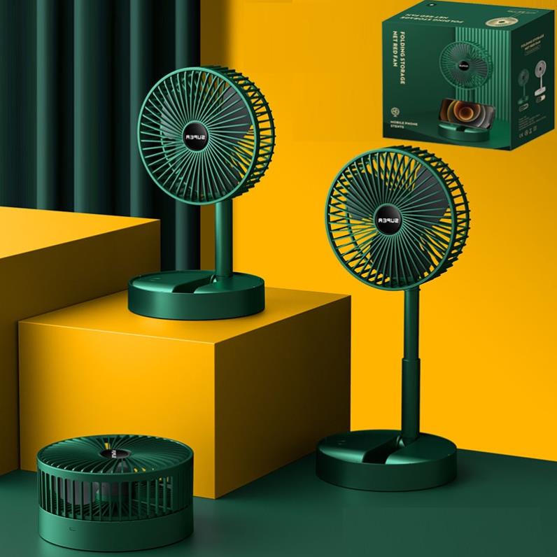 Quạt tích điện xạnh mini gấp gọn, quạt để bàn cấp độ gió cao cấp tiện ích