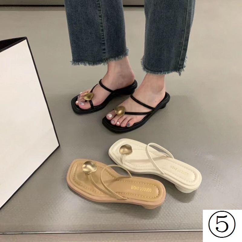 Sandal Hở Ngón Mùa Hè 2023 Phối Khóa Kim Loại Kiểu Dáng Mới Cho Nữ