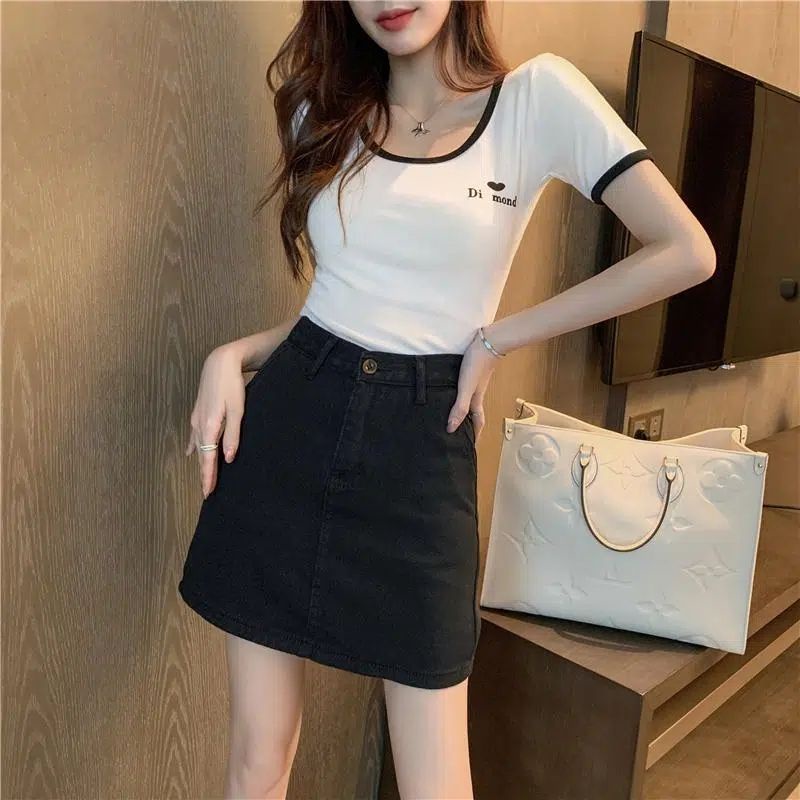 Quần Short Lưng Cao Dáng Chữ A Cỡ Lớn Phong Cách Mới @ -