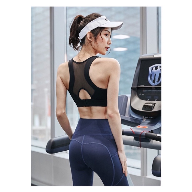 Áo ngực thể thao tập gym yoga phối lưới cài khuy