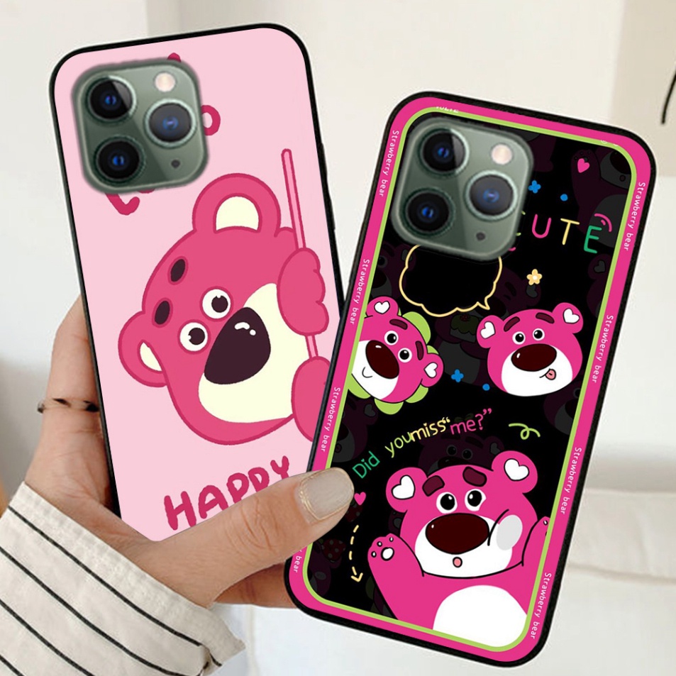 Ốp lưng điện thoại Iphone 11 Pro/ ip 11 Pro max 12 / 12 pro hình gấu dâu cute siêu dễ thương mẫu mới 2023