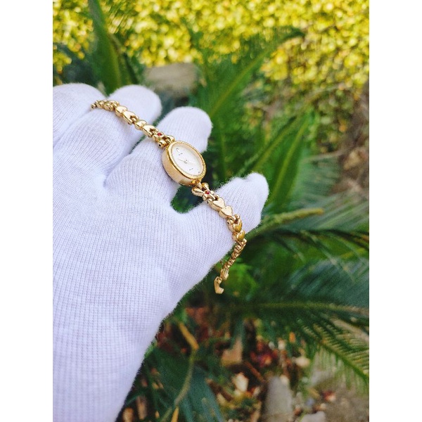 Đồng hồ Alba Seiko lắc nữ Nhật Bản, size 17mm, hình thức đẹp 95%, dây khóa zin thép không rỉ, cam kết hàng chính hãng