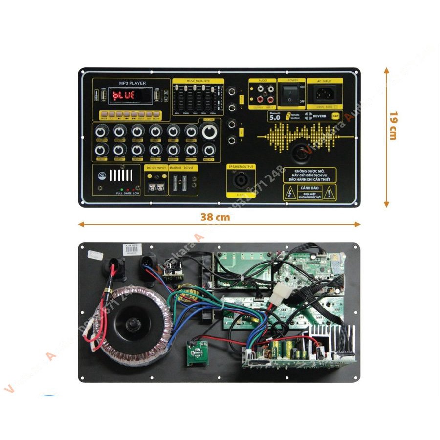 Mạch loa kéo 19x38, 200-500w, sử dụng loa đơn, loa đôi 3 tấc đôi, 4 tấc đôi, 5 tấc đơn coil 65