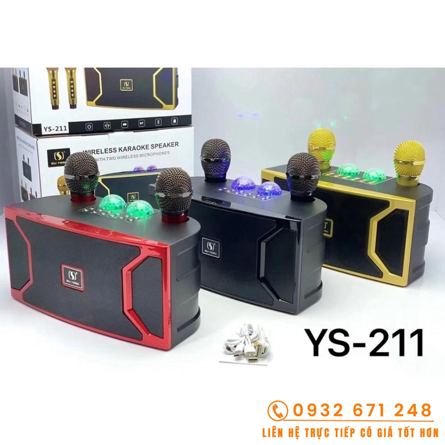 Loa Bluetooth Karaoke SU-YOSD YS-211 (Kèm 2 Micro Không Dây)