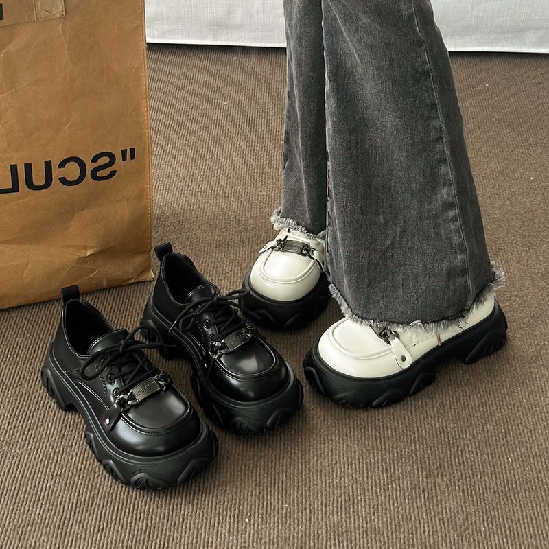 Giày Da Đế Dày Phong Cách Anh Quốc Cổ Điển Thời Trang Mùa Xuân Cho Nữ