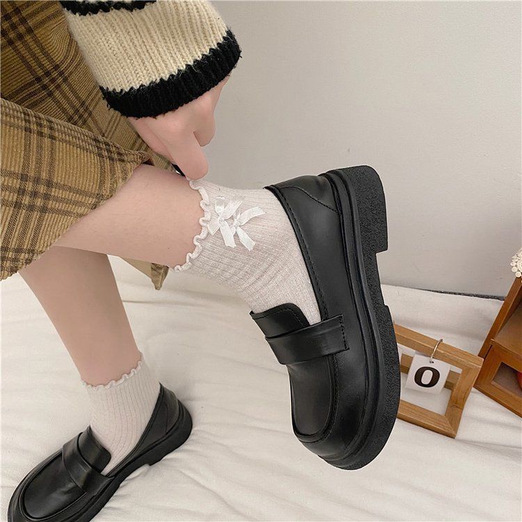 Giày Lười Da Mềm Đế Bằng Thoải Mái Thời Trang Mùa Xuân Theo Phong Cách Anh