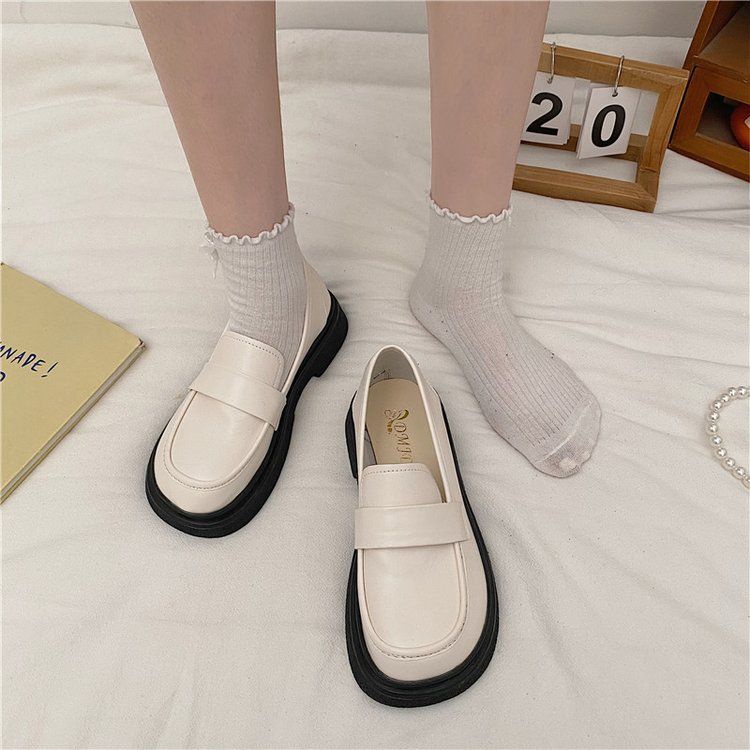 Giày Lười Da Mềm Đế Bằng Thoải Mái Thời Trang Mùa Xuân Theo Phong Cách Anh