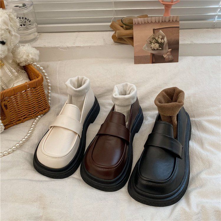 Giày Lười Da Mềm Đế Bằng Thoải Mái Thời Trang Mùa Xuân Theo Phong Cách Anh