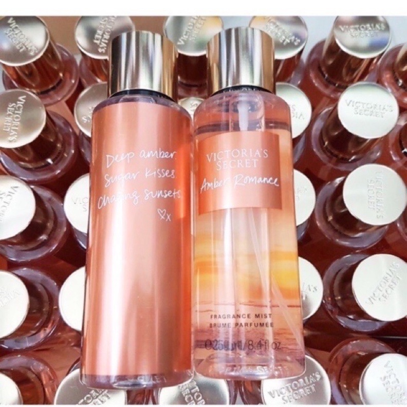 COMBO XỊT THƠM +DƯỠNG THỂ thân hình VICTORIA’S SECRET FRAGRANCE MIST AMBER xịn 250ML .hot