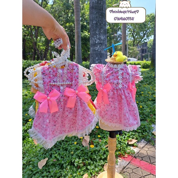 Đầm thiết kế 2 dây dành cho chó mèo thú cưng