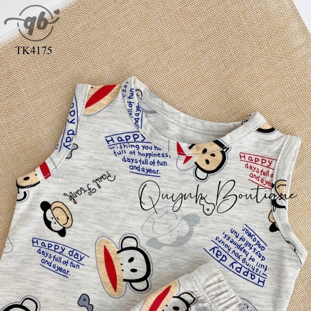 Quần Áo Trẻ Em Quỳnh Boutique-Bộ Rời Cotton Họa Tiết Hoạt Hình Mặc Hè Cho Bé