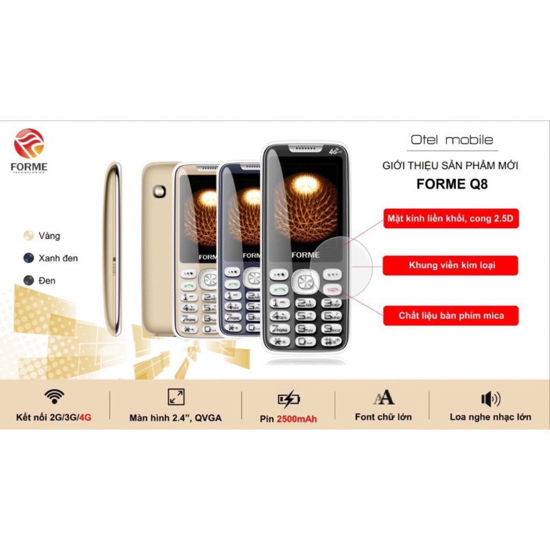 Điện thoại Forme Q8 4G - Hàng chính hãng