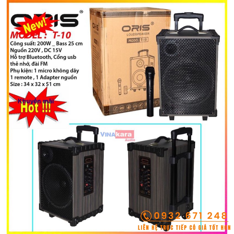 Loa karaoke bluetooth Oris TO-T-10- nghe nhạc - hát hay - kèm micro