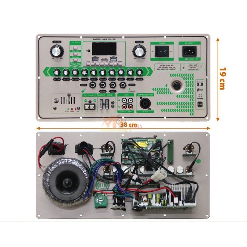 Mạch loa kéo ADX40 công suất lớn 600-800W, mạch KT19x38, đèn Led sử dụng cho loa 40 đôi hoặc tương đương