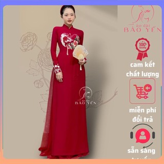 Áo dài Ngọc trai 4 tà thêu Phượng