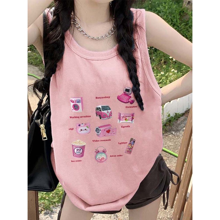 Áo thun JSC không tay ngọt ngào dễ thương phong cách Pháp thời trang mùa hè cho nữ