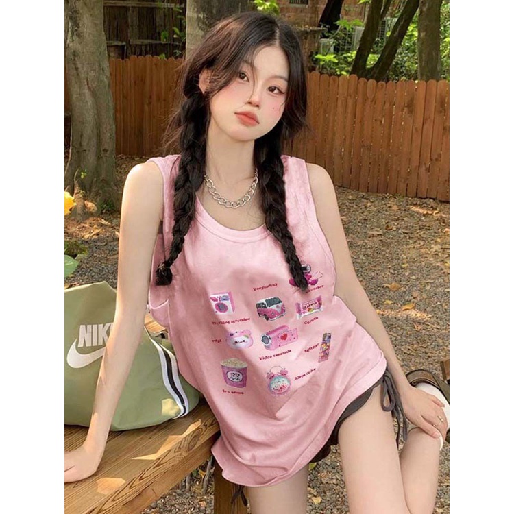 Áo thun JSC không tay ngọt ngào dễ thương phong cách Pháp thời trang mùa hè cho nữ