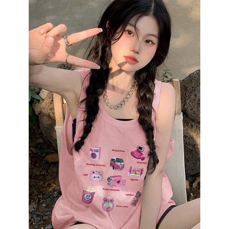 Áo thun JSC không tay ngọt ngào dễ thương phong cách Pháp thời trang mùa hè cho nữ