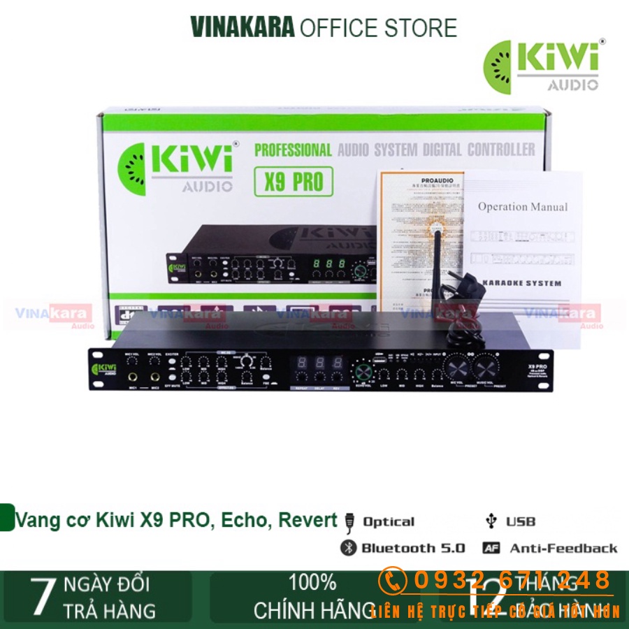 Vang cơ lai số Kiwi X9 Pro, Echo, Revert hiêu ứng trong trẻo, sắc nét, hát hay
