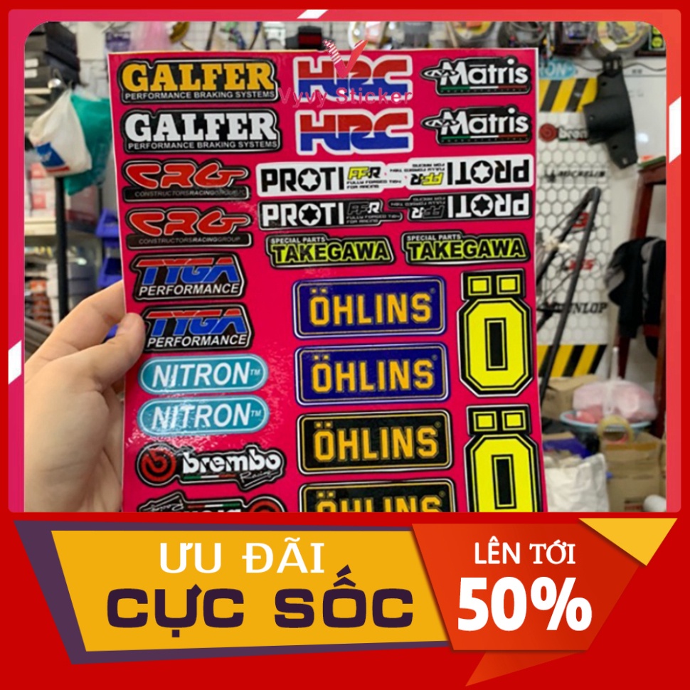 Bộ 10 sheet sticker dán đa năng cho laptop, sổ tay, mũ bảo hiểm và vali, chất liệu chống nước và bền màu.
