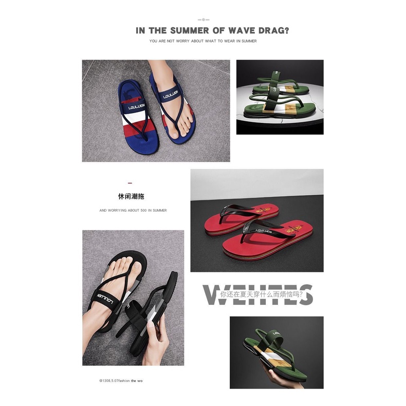 Dép Quai Ngang Đế Dày Chống Trượt Thời Trang Mùa Hè Cho Nam